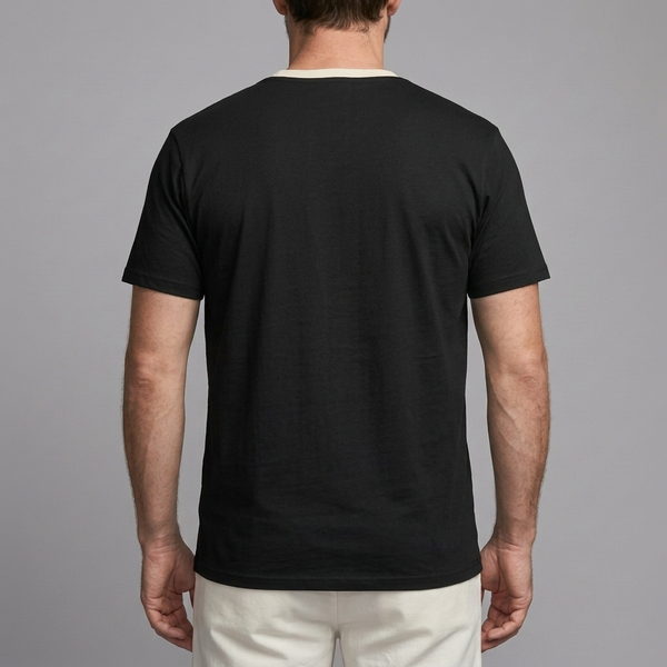 Men's Graphic T-Shirt | Oversized Norse Print Black-Orange back view