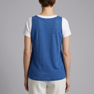 Women's Tank Top | U-Neck Sleeveless Dark Blue back view