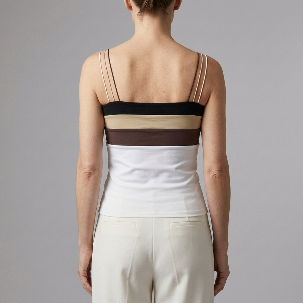 Women's Summer Top | Spaghetti Strap Cropped White front view