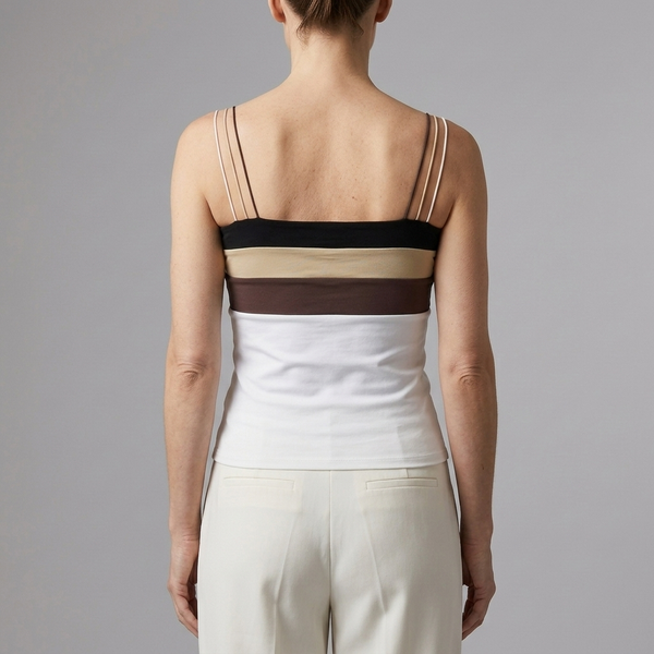 Women's Summer Top | Spaghetti Strap Cropped White back view