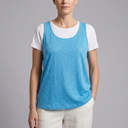 Women's Tank Top | U-Neck Sleeveless Blue front view
