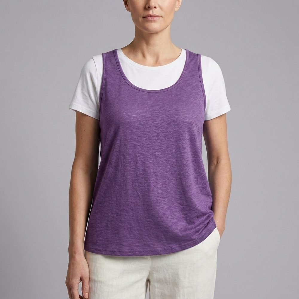 Women's Tank Top | U-Neck Sleeveless Dark Blue front view