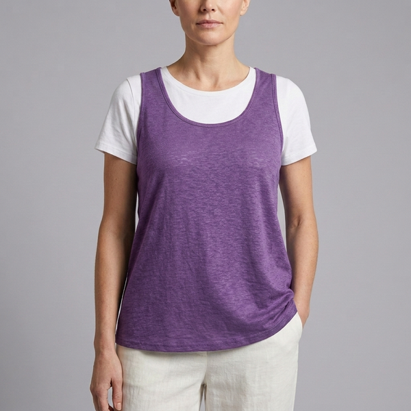 Women's Tank Top | U-Neck Sleeveless Purple front view