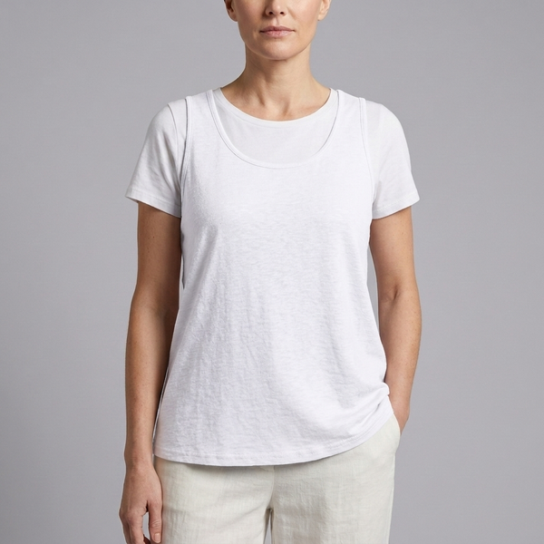 Women's Tank Top | U-Neck Sleeveless White front view