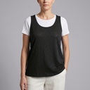 Women's Tank Top | U-Neck Sleeveless Black front view
