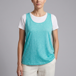 Women's Tank Top | U-Neck Sleeveless Turquoise front view