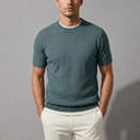 Men's Shirts | Knit Short Sleeve Crew Neck Green front view