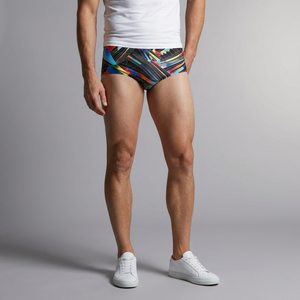Men's Swimming Shorts | Square Leg Grey front view