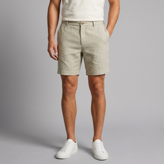 Men's Shorts | Linen Blend Tailored Fit Khaki front view
