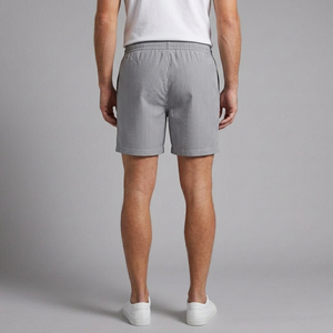 Men's Shorts | Striped Drawstring Black back view