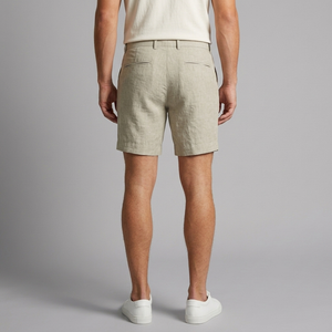 Men's Shorts | Linen Blend Tailored Fit Khaki back view