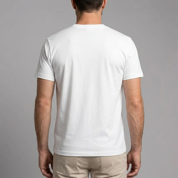 Men's Graphic T-Shirt | Short Sleeve Crew Neck White back view