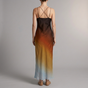 Women's Black Maxi Dress | Spaghetti Strap Cowl Neck Black back view