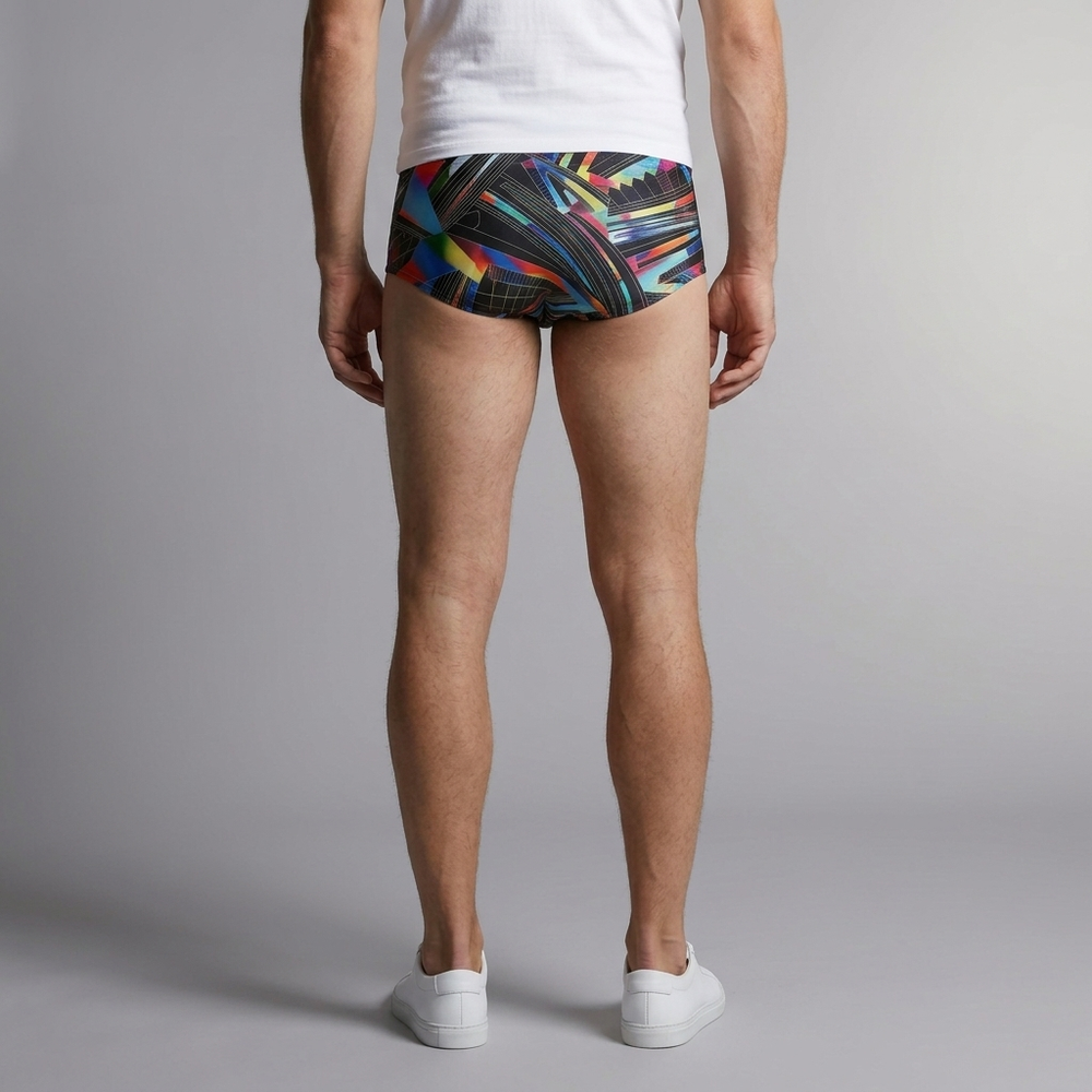 Men's Swimming Shorts | Square Leg Grey front view