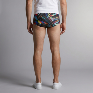 Men's Swimming Shorts | Square Leg Grey back view