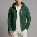 Men's Hoodie | Zip-Up Knit Fleece Green front view