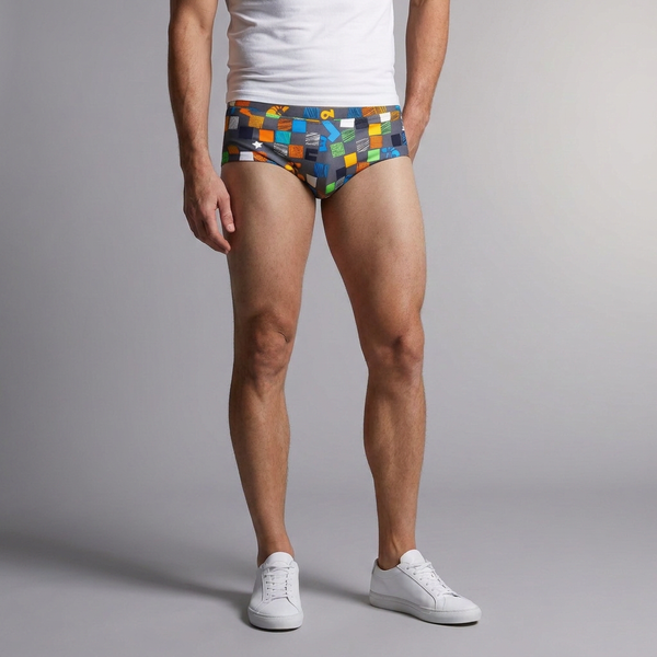 Men's Swimming Shorts | Square Leg Plain front view