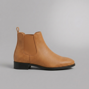 Boots For Men | Classic Chelsea Slip-On Leather Brown side profile