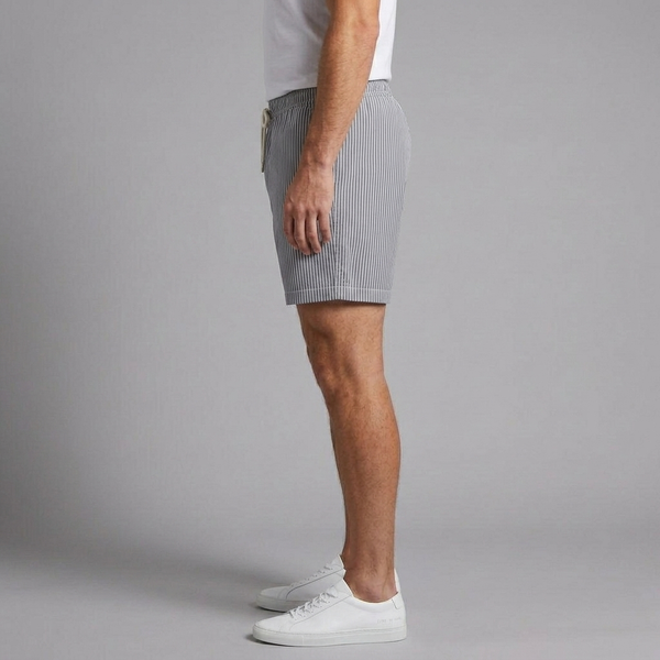 Men's Shorts | Striped Drawstring Black side view