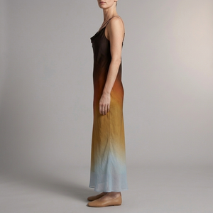 Women's Black Maxi Dress | Spaghetti Strap Cowl Neck Black side view