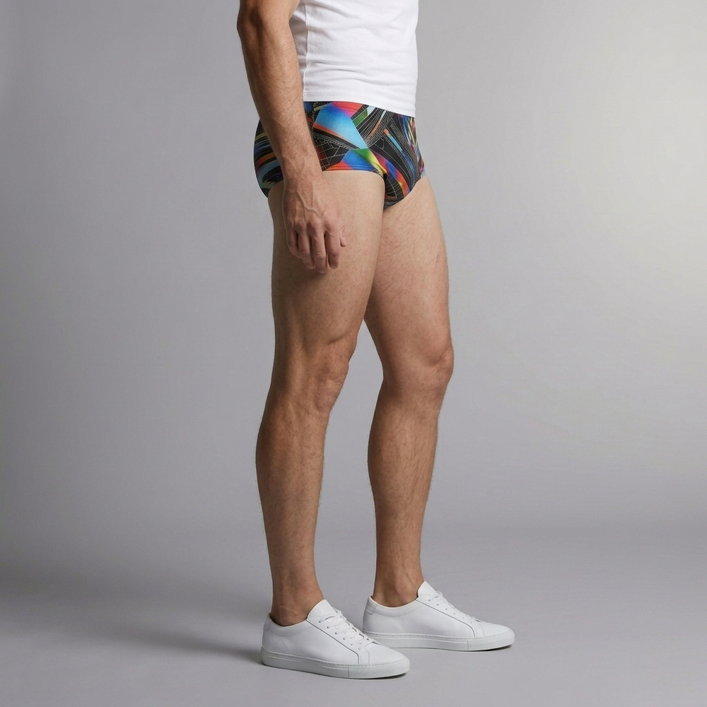 Men's Swimming Shorts | Square Leg Grey front view