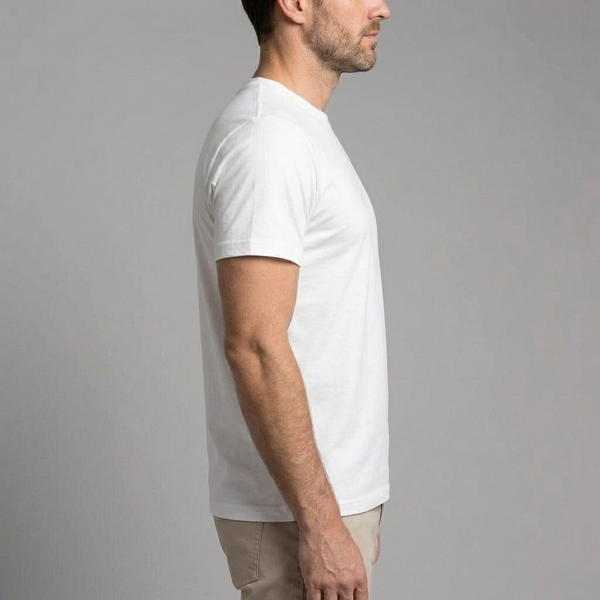 Men's Graphic T-Shirt | Short Sleeve Crew Neck White side view