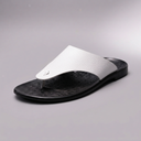 Sandals For Men | Leather Orthopaedic Thong Strap White three-quarter front view