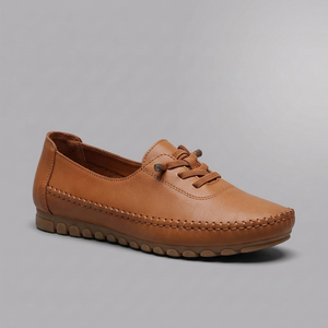 Boat Shoes For Women | Comfort Lace-Up Suede Loafer Espresso three-quarter front view