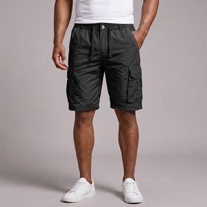 Men's Cargo Shorts | Cotton Blend Black front view