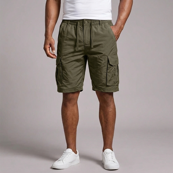 Men's Cargo Shorts | Cotton Blend Green front view