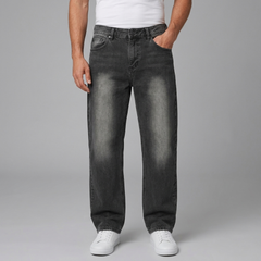 Men's Black Jeans | Straight Leg Vintage Wash Black front view