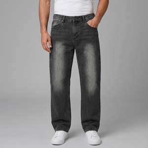 Men's Black Jeans | Straight Leg Vintage Wash Black front view