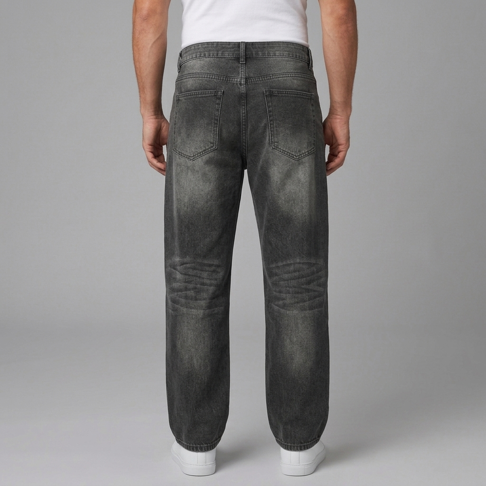 Men's Black Jeans | Straight Leg Vintage Wash Black front view