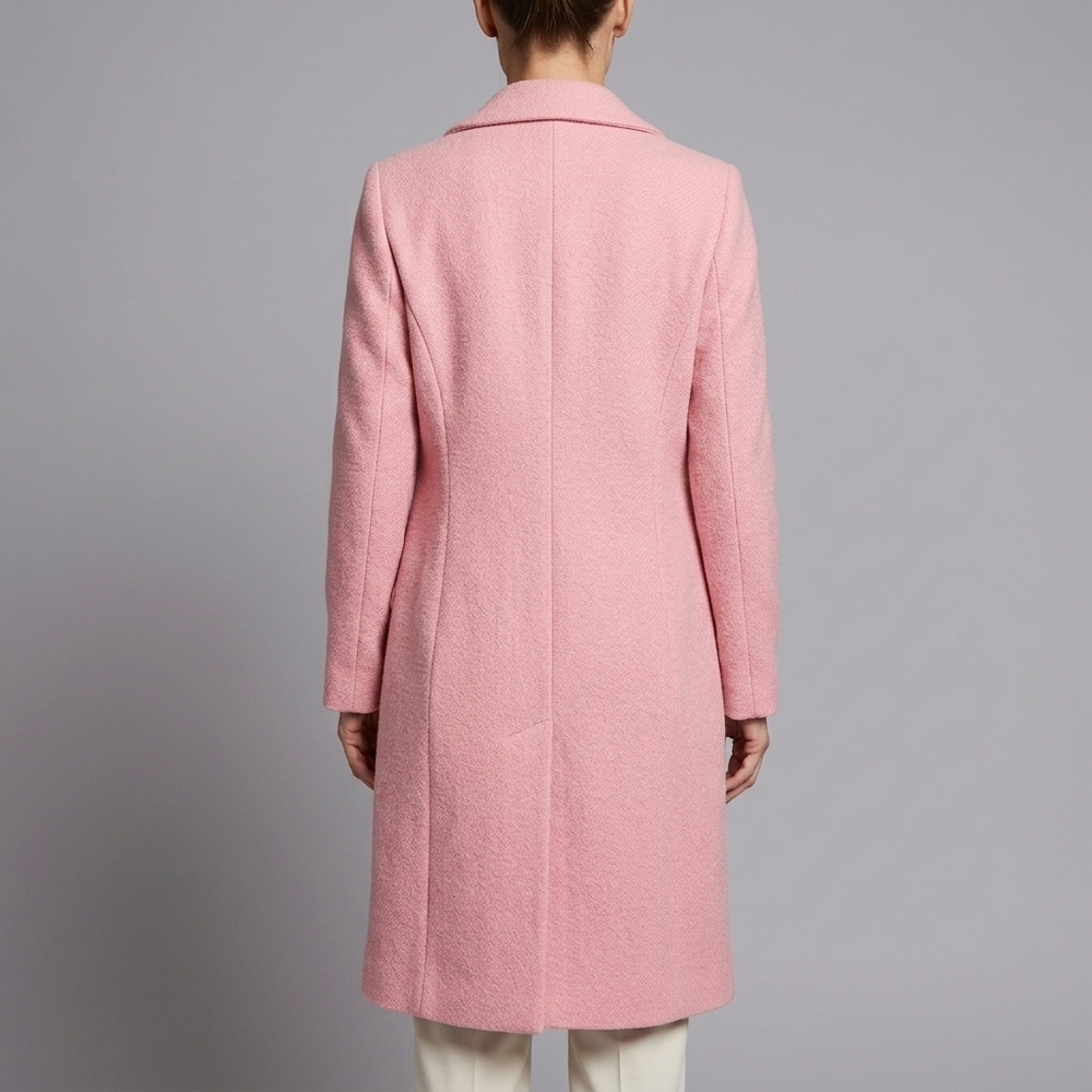 Women's Waterproof Jacket | Double Breasted Long Sleeve Pink front view