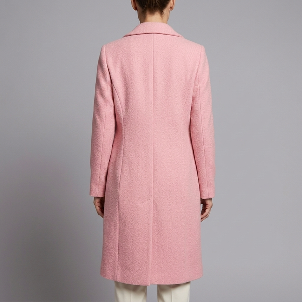 Women's Waterproof Jacket | Double Breasted Long Sleeve Pink back view