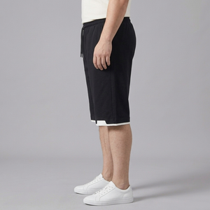 Men's Cargo Shorts | Drawstring Elasticated Waist Black side view