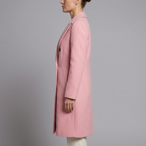 Women's Waterproof Jacket | Double Breasted Long Sleeve Pink side view